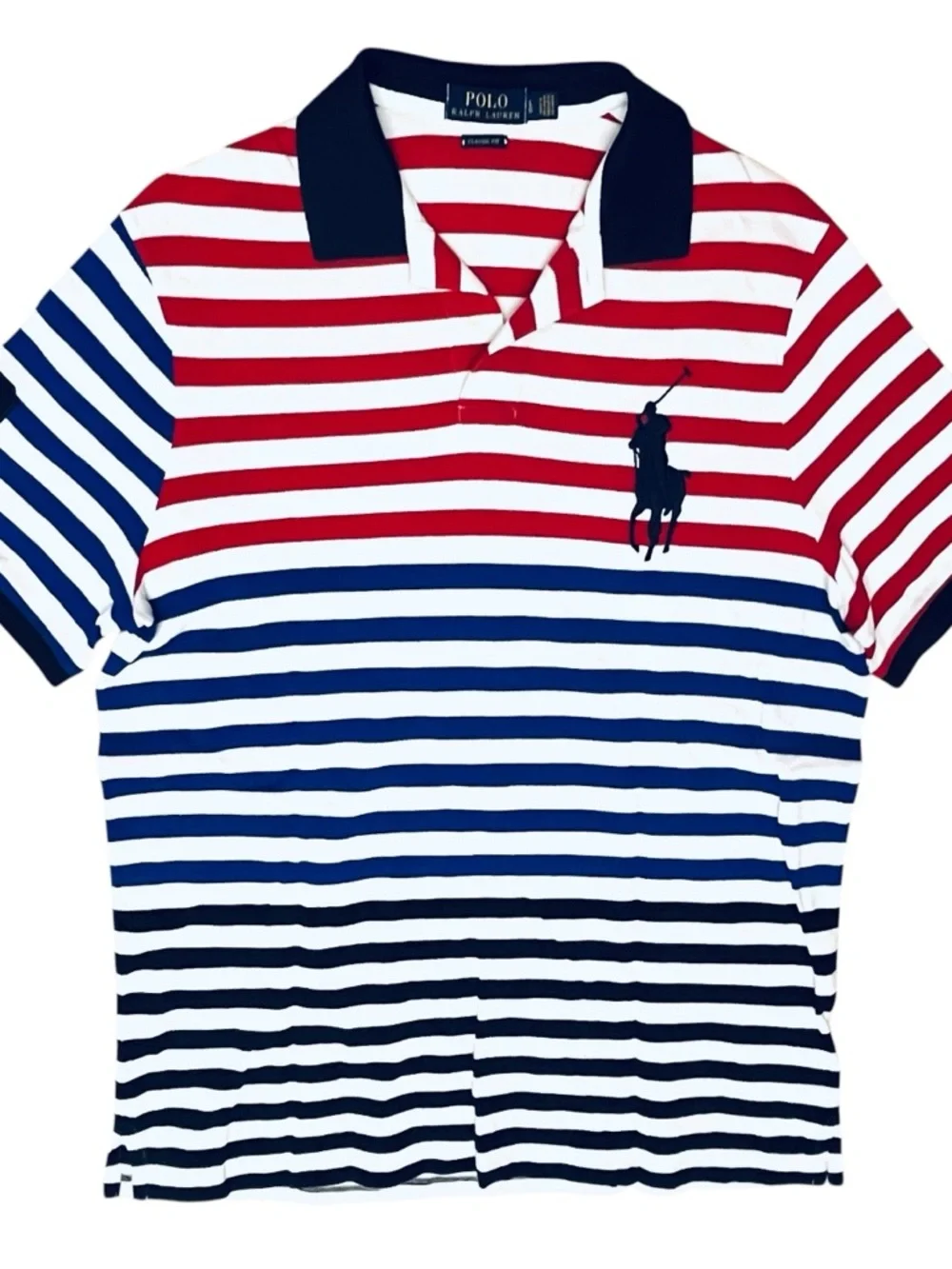 Polo Ralph Lauren Lot/2 Big Pony Polo Striped & Stars Shirt Men’s Classic Fit L